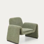 Melvia green chenille armchair
