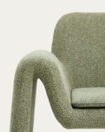Melvia green chenille armchair - Image 3