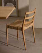 Analy chair in solid oak FSC 100% with natural finish and rope seat - Image 2