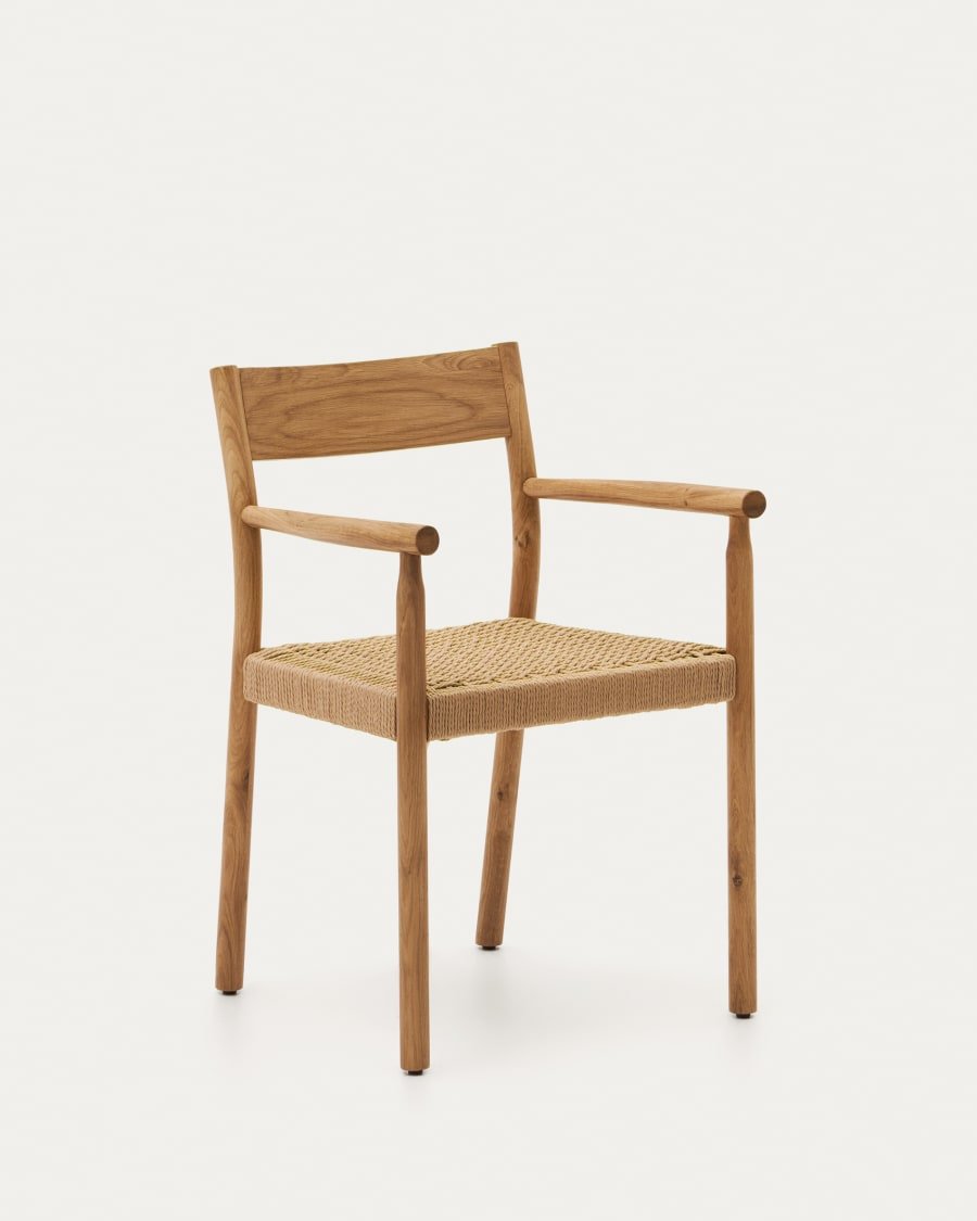 IMG_7632.jpeg Yalia chair in solid oak with natural finish and rope seat FSC 100% - Image 1