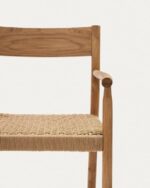 Yalia chair in solid oak with natural finish and rope seat FSC 100% - Image 3