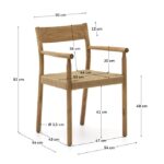 Yalia chair in solid oak with natural finish and rope seat FSC 100% - Image 5