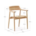 Fondes chair in solid oak wood with natural finish FSC Mix Credit - Image 5