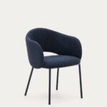 Maina chair in thick blue chenille