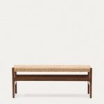 Zaide bench made of solid oak wood in a walnut finish