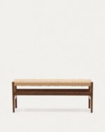 Zaide bench made of solid oak wood in a walnut finish