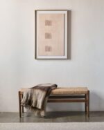 Zaide bench made of solid oak wood in a walnut finish - Image 3