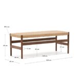 Zaide bench made of solid oak wood in a walnut finish - Image 5
