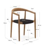 Ydalia stackable outdoor chair in solid teak wood - Image 7