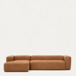 Blok brown leather 4-seater