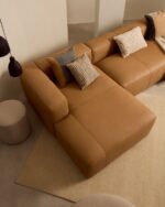 Blok brown leather 4-seater - Image 5