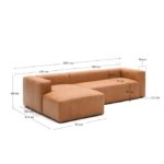 Blok brown leather 4-seater - Image 6