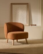 Ulit armchair in terracotta chenille - Image 2
