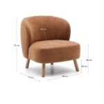 Ulit armchair in terracotta chenille - Image 5