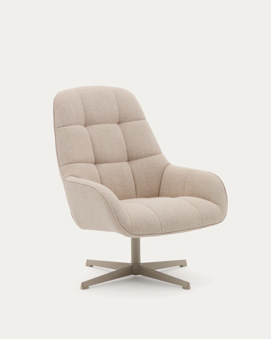 IMG_8633.jpeg Jaspe beige swivel armchair - Image 1
