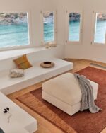 Alea ecru chenille footrest - Image 2