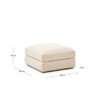 Alea ecru chenille footrest - Image 4