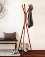 Chelsey solid rubber wood coat rack - Image 2
